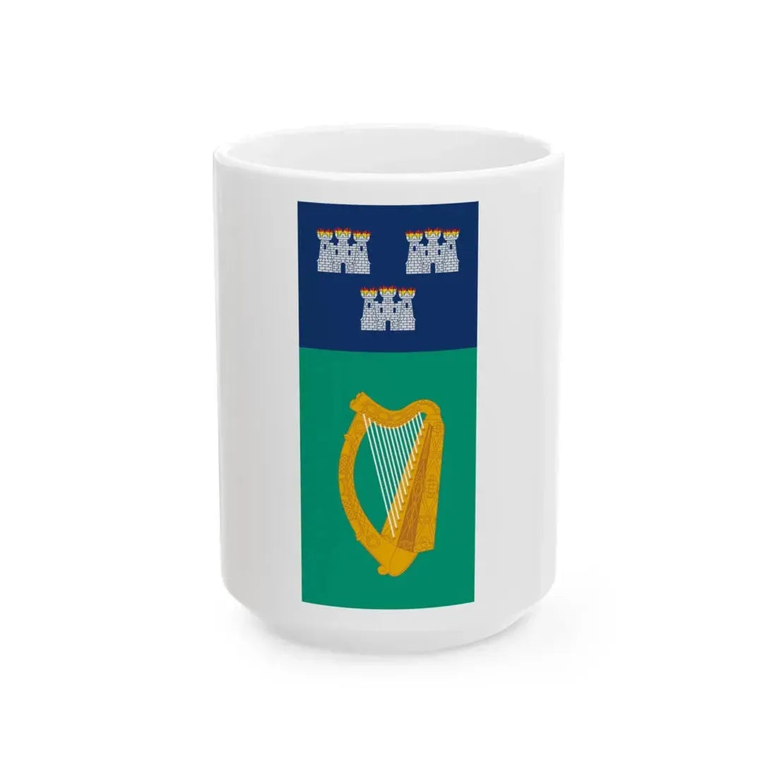 IRL Dublin flag vertical (Ireland) White Coffee Mug 15oz - Go Mug Yourself