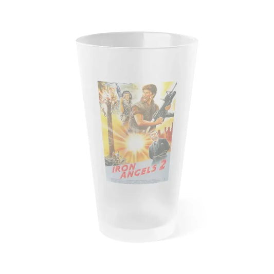 IRON ANGELS 2 1988 Movie Poster - Frosted Pint Glass 16oz 16oz Frosted - Go Mug Yourself