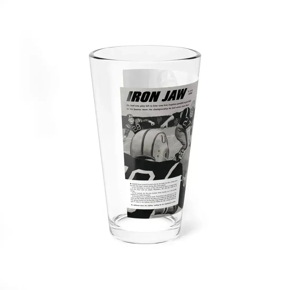 Iron Jaw, Adventure magazine, December 1963 - Pint Glass 16oz - Go Mug Yourself