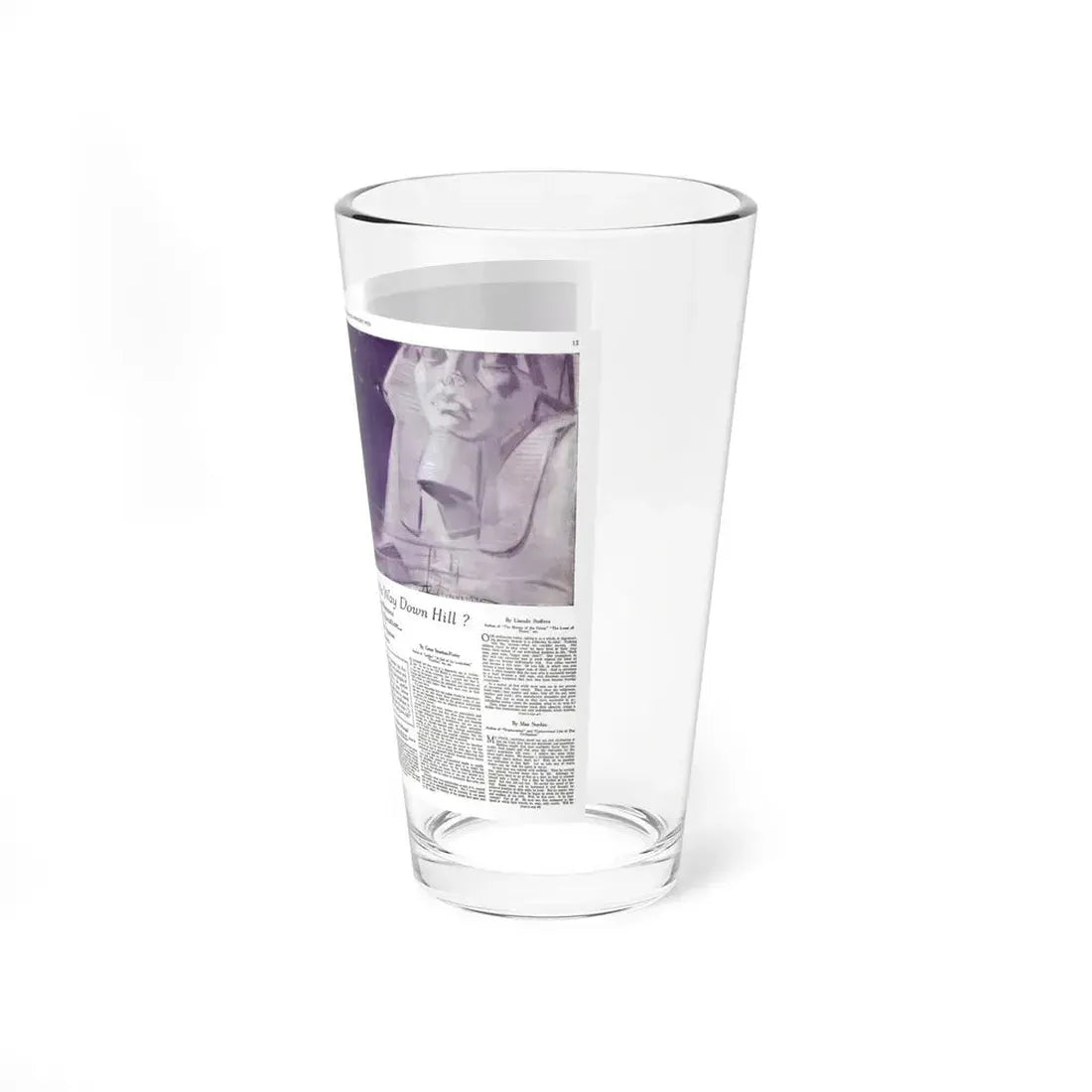 Is The Human Race on its Way Down Hill, McCalls magazine, January 1923 - Pint Glass 16oz - Go Mug Yourself