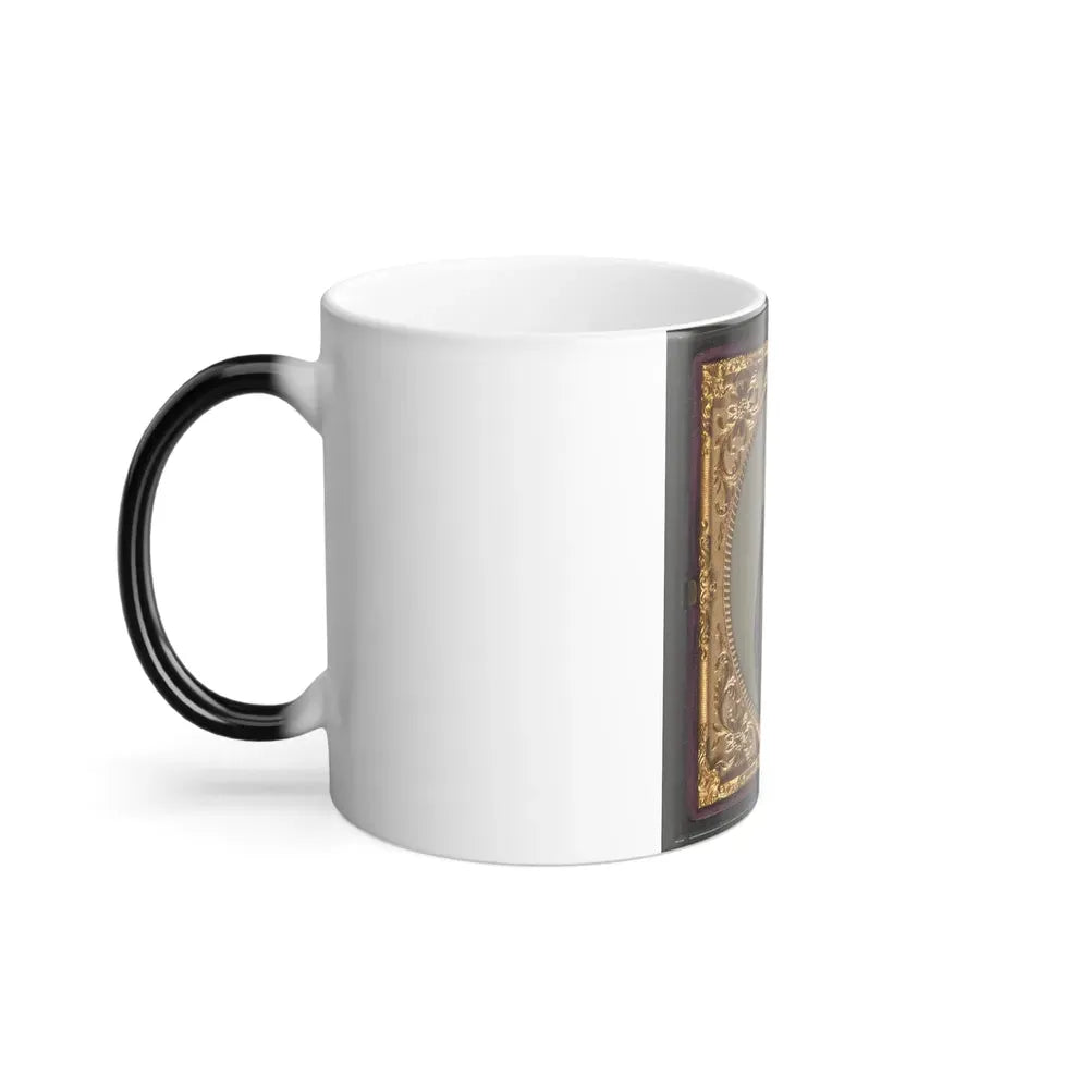 Isaac Yost of Company C, 118Th Regiment Illinois Infantry, Standing in Uniform With Bayoneted Musket and Revolver (U.S. Civil War) Color Changing Coffee Mug 11oz - Go Mug Yourself