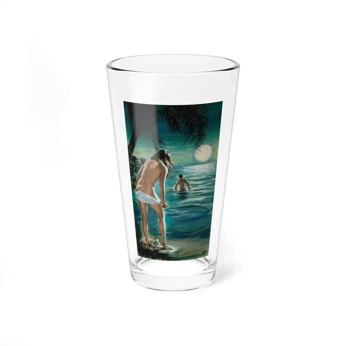 Island of Sin, paperback book cover (Midwood, 1962) - Pint Glass 16oz 16oz - Go Mug Yourself