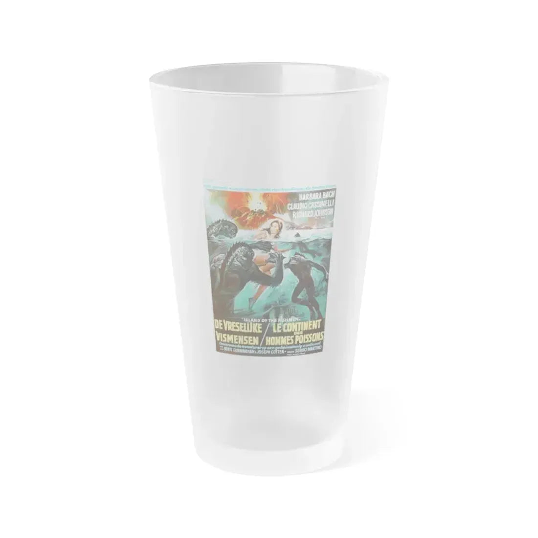ISLAND OF THE FISHMEN (BELGIAN) 1979 Movie Poster - Frosted Pint Glass 16oz 16oz Frosted - Go Mug Yourself