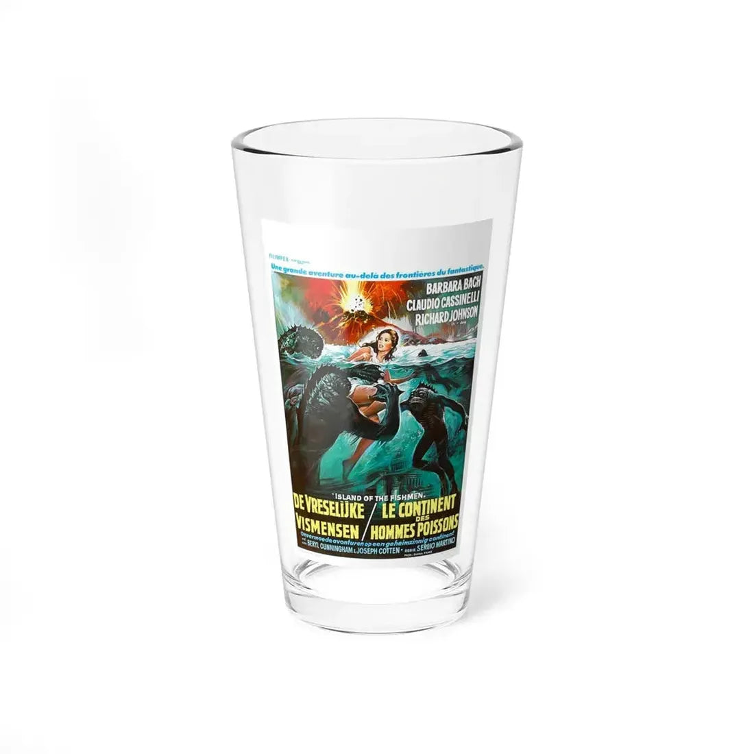 ISLAND OF THE FISHMEN (BELGIAN) 1979 Movie Poster - Pint Glass 16oz 16oz - Go Mug Yourself