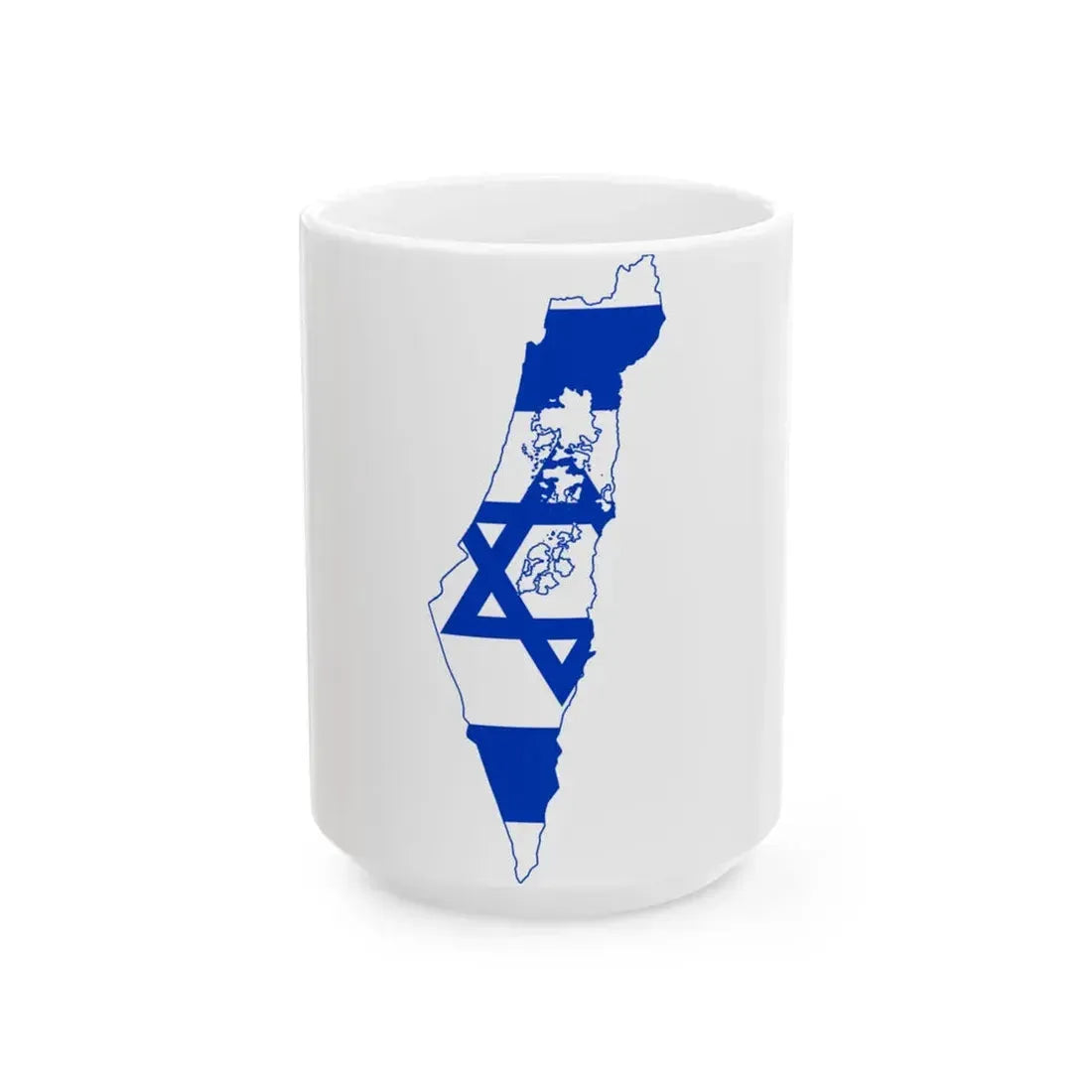 Israel Flag-map including Area C (Israel) White Coffee Mug 15oz - Go Mug Yourself
