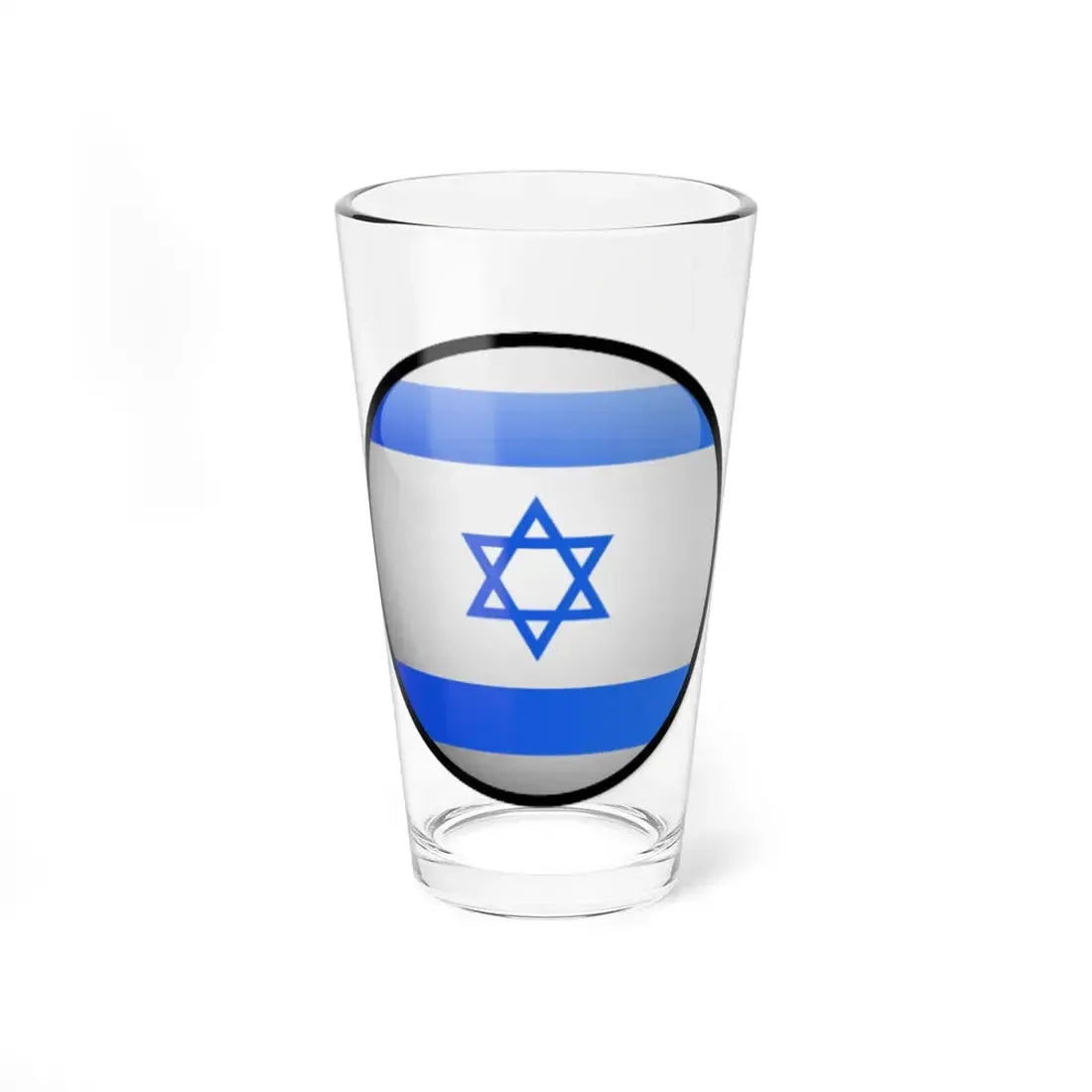 Israel Flag Round (Israel) Pint Glass 16oz 16oz - Go Mug Yourself