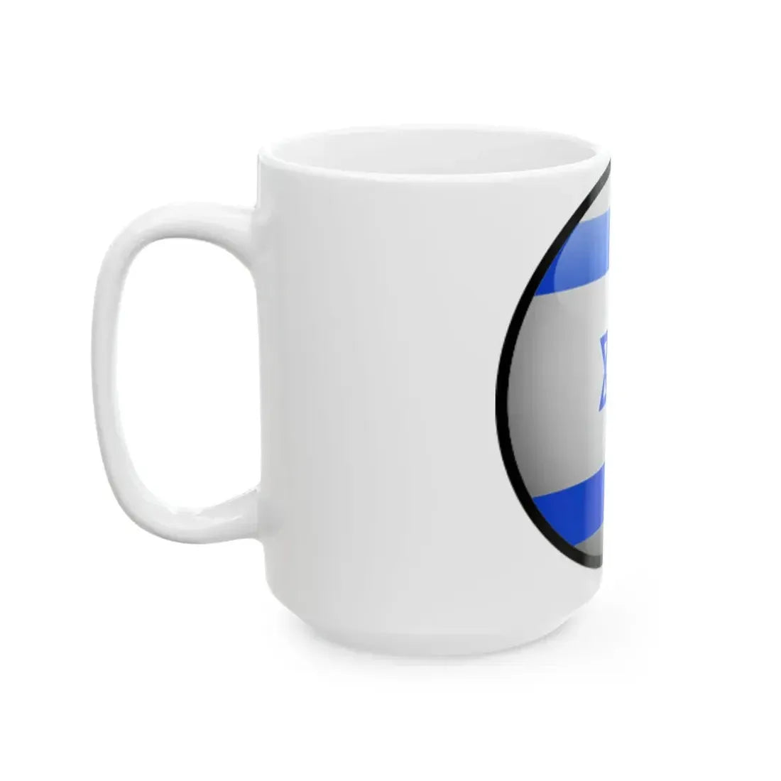 Israel Flag Round (Israel) White Coffee Mug - Go Mug Yourself