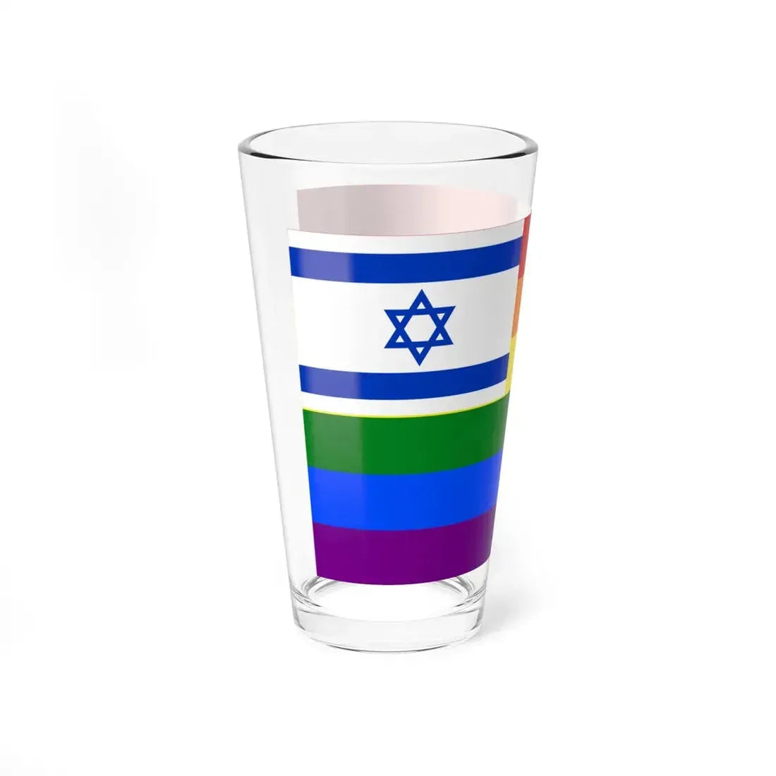 Israel-rainbow-flag (Israel) Pint Glass 16oz - Go Mug Yourself