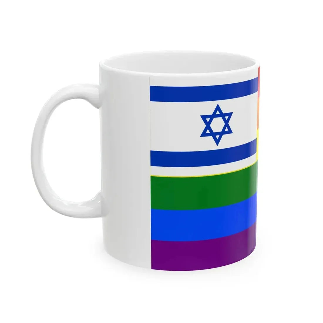 Israel-rainbow-flag (Israel) White Coffee Mug - Go Mug Yourself