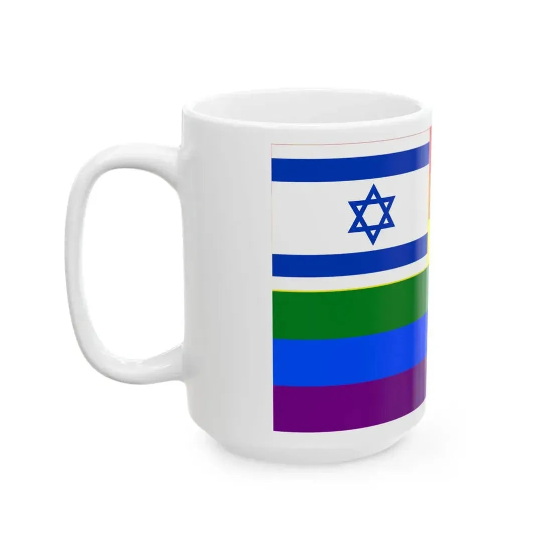 Israel-rainbow-flag (Israel) White Coffee Mug - Go Mug Yourself