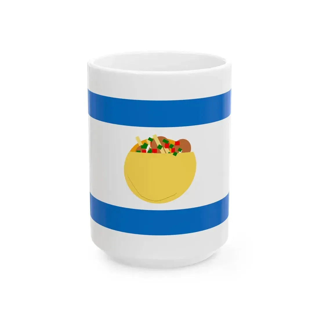 Israeli Falafel Flag 2 (Israel) White Coffee Mug 15oz - Go Mug Yourself