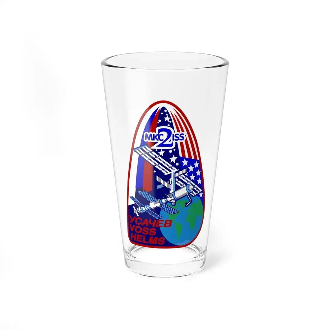 ISS Expedition 2 (NASA) Pint Glass 16oz 16oz - Go Mug Yourself