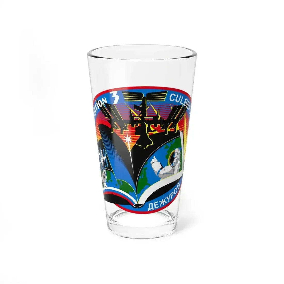 ISS Expedition 3 (NASA) Pint Glass 16oz 16oz - Go Mug Yourself