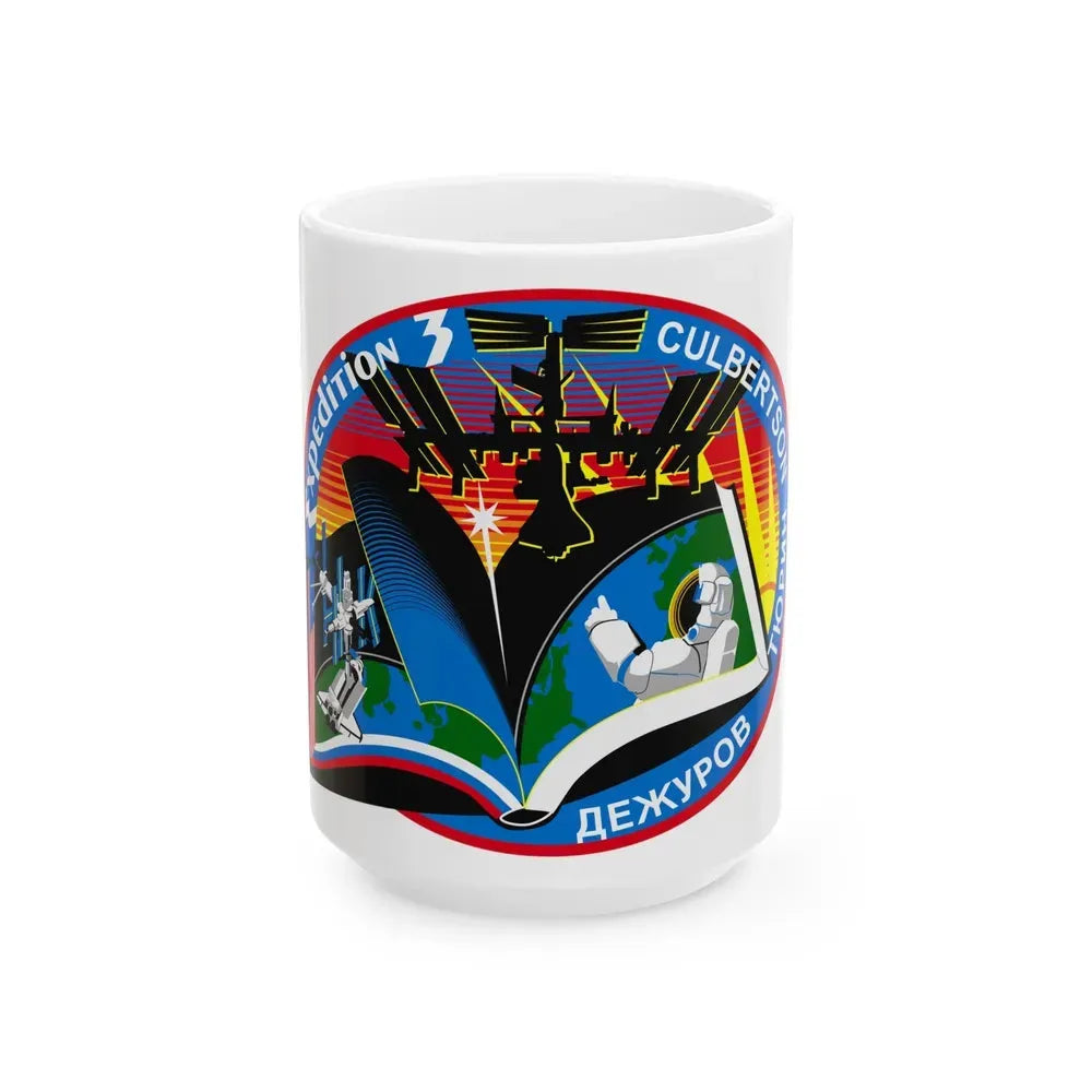 ISS Expedition 3 (NASA) White Coffee Mug 15oz - Go Mug Yourself