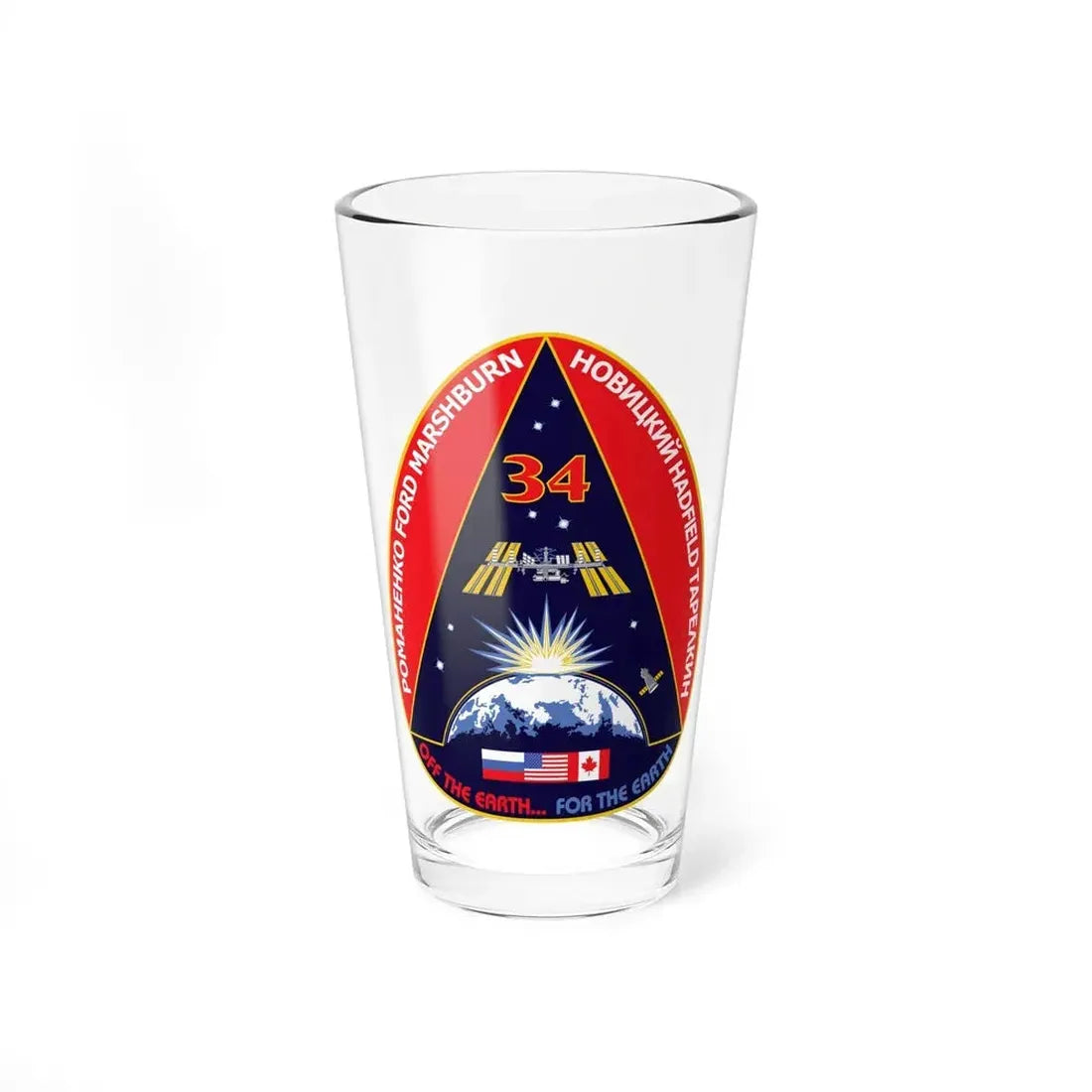 ISS Expedition 34 (NASA) Pint Glass 16oz 16oz - Go Mug Yourself
