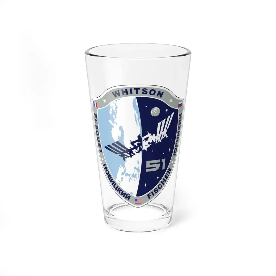 ISS Expedition 51 (NASA) Pint Glass 16oz 16oz - Go Mug Yourself