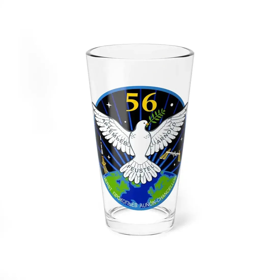 ISS Expedition 56 (NASA) Pint Glass 16oz 16oz - Go Mug Yourself