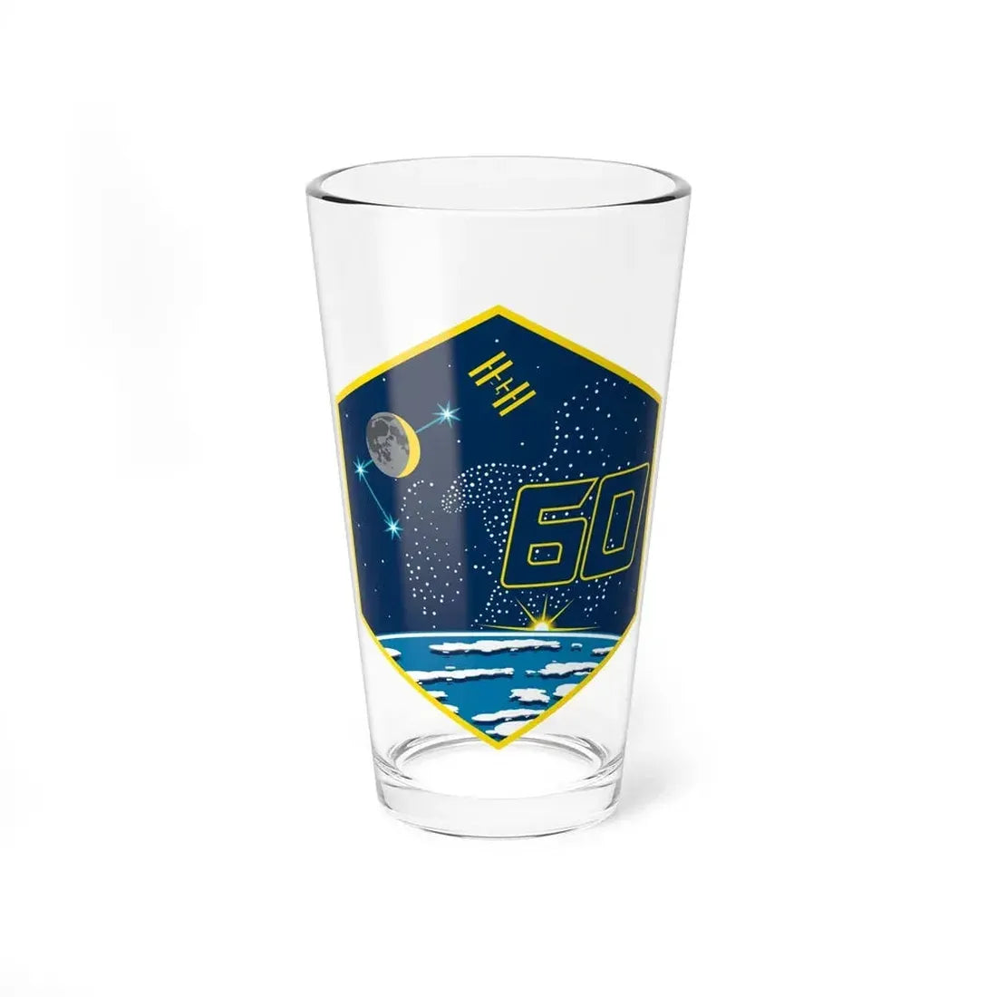 ISS Expedition 60 (NASA) Pint Glass 16oz 16oz - Go Mug Yourself