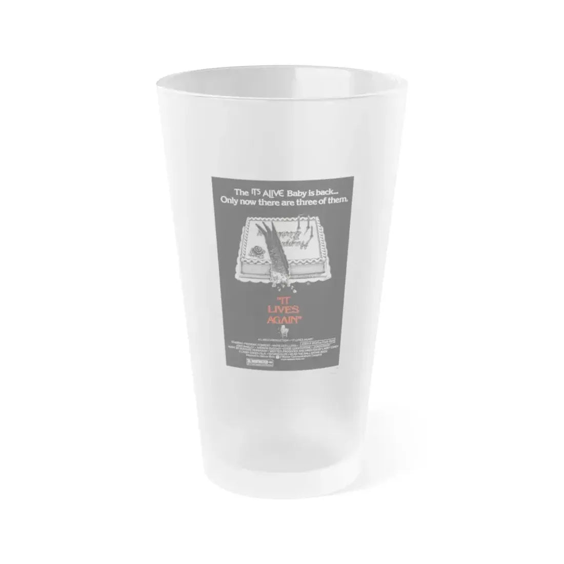 IT LIVES AGAIN 1978 Movie Poster - Frosted Pint Glass 16oz 16oz Frosted - Go Mug Yourself
