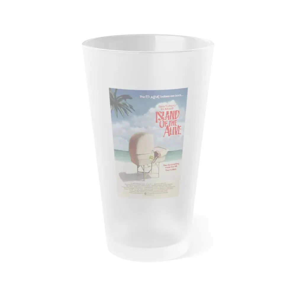 IT'S ALIVE III ISLAND OF THE ALIVE 1987 Movie Poster - Frosted Pint Glass 16oz 16oz Frosted - Go Mug Yourself