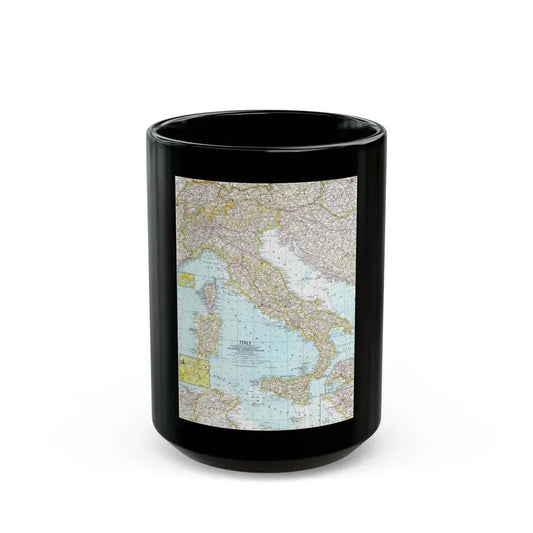Italy (1961) (Map) Black Coffee Mug 15oz - Go Mug Yourself
