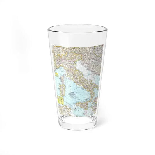 Italy (1961) (Map) Pint Glass 16oz 16oz - Go Mug Yourself
