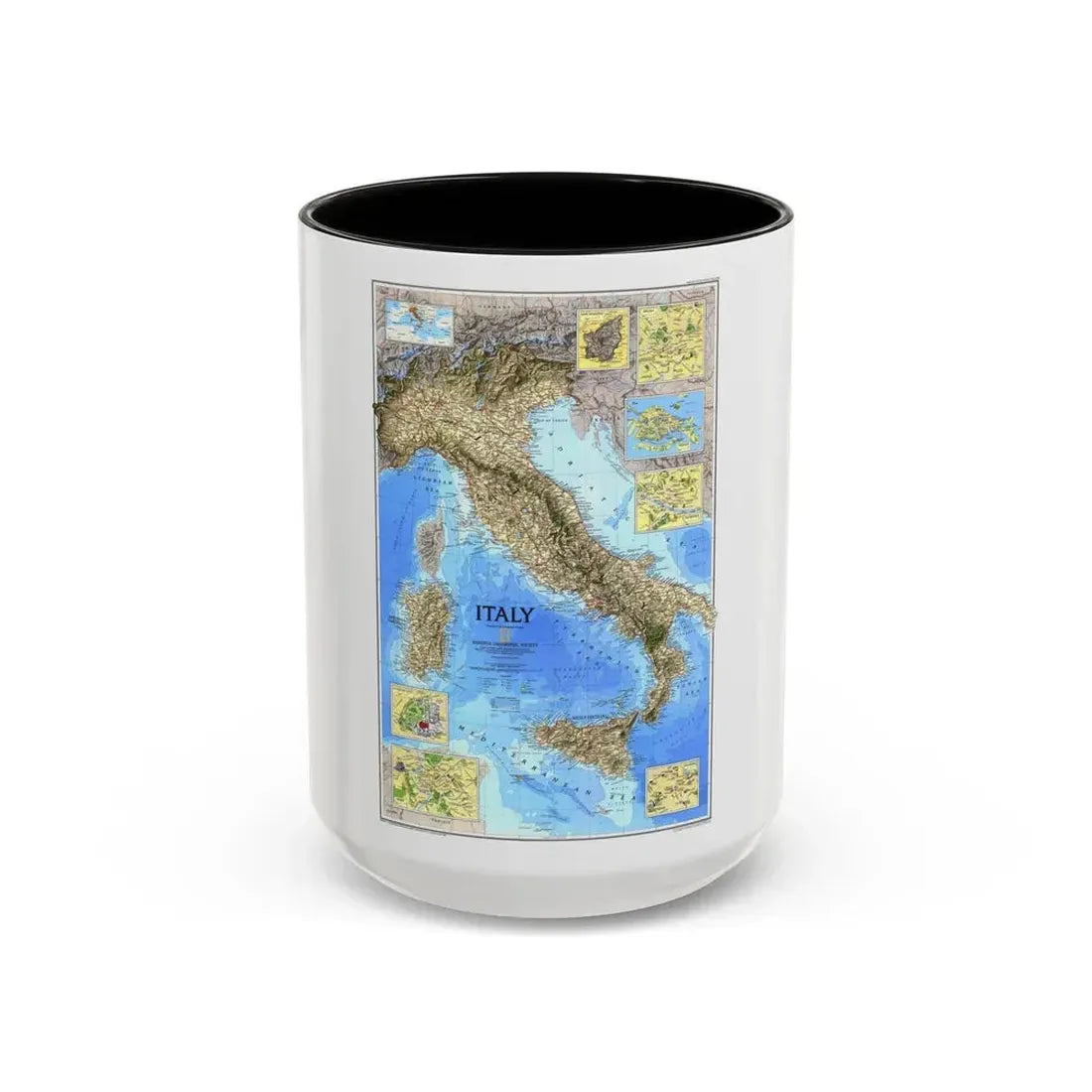 Italy (1995) (Map) Accent Coffee Mug 15oz Black - Go Mug Yourself