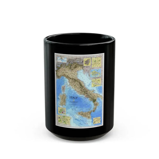 Italy (1995) (Map) Black Coffee Mug 15oz - Go Mug Yourself