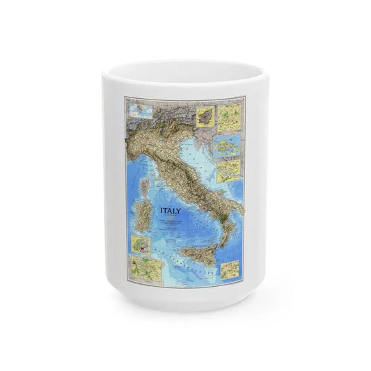 Italy (1995) (Map) White Coffee Mug 15oz - Go Mug Yourself