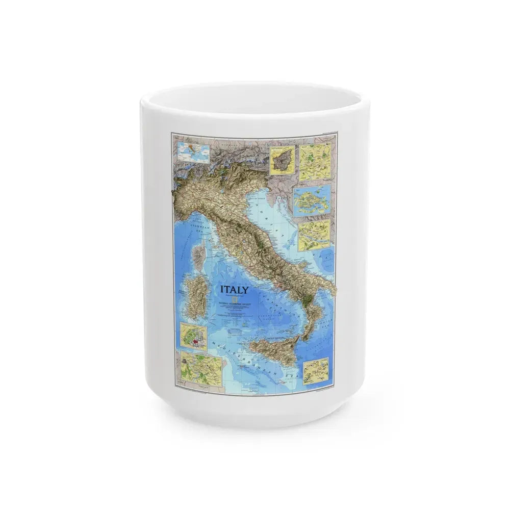 Italy (1995) (Map) White Coffee Mug 15oz - Go Mug Yourself