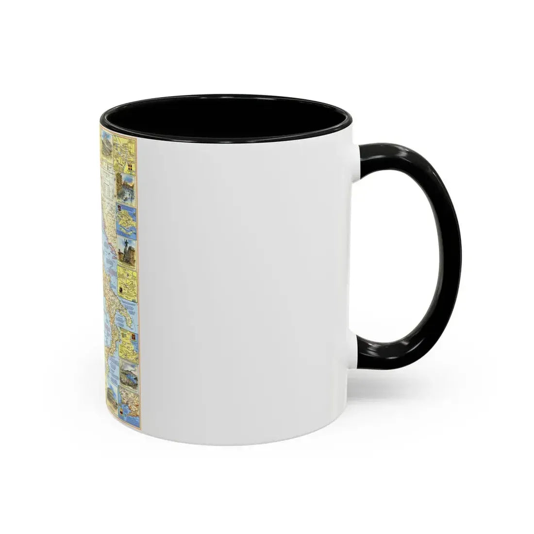 Italy - A Traveller's Map 1 (1970) (Map) Accent Coffee Mug - Go Mug Yourself