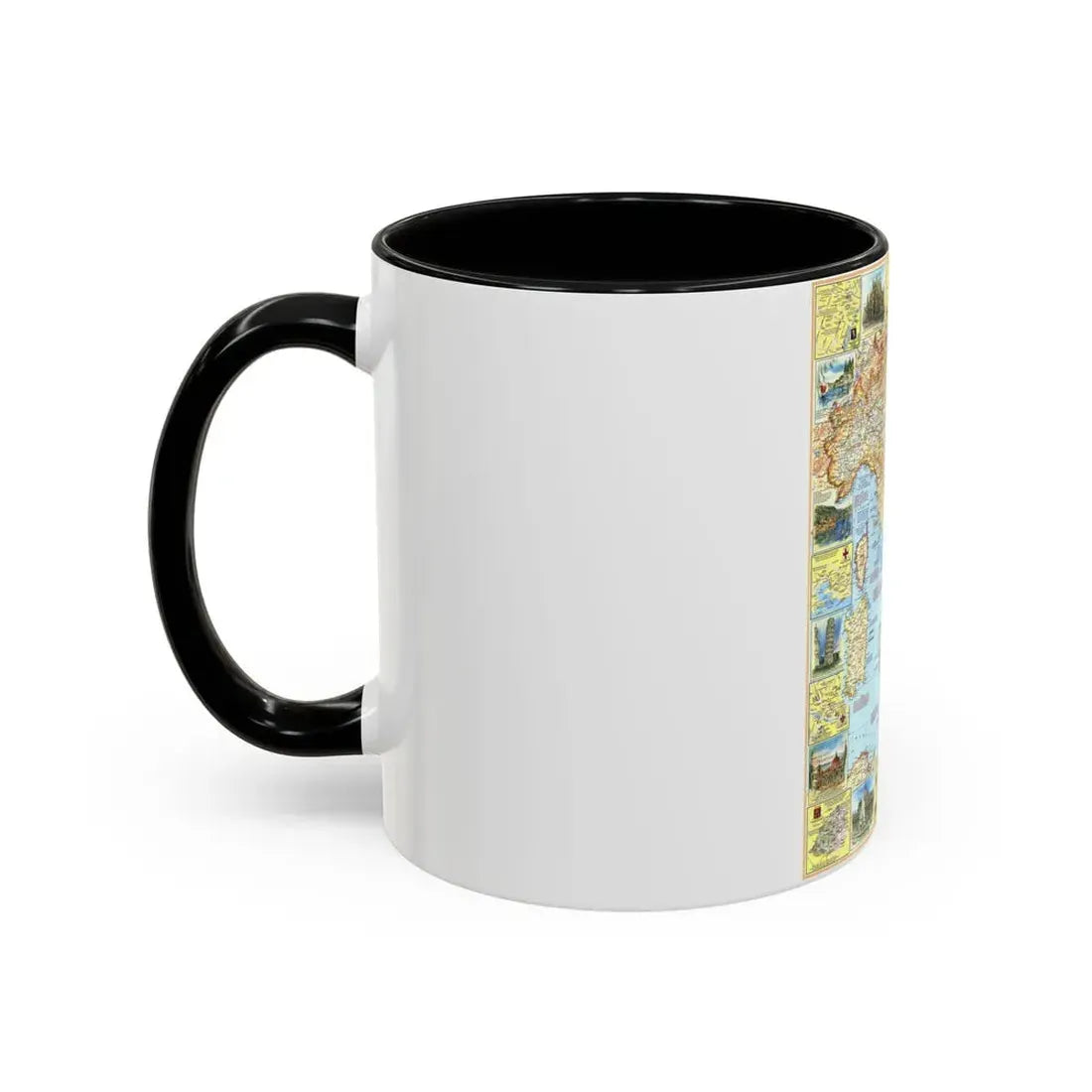 Italy - A Traveller's Map 1 (1970) (Map) Accent Coffee Mug - Go Mug Yourself