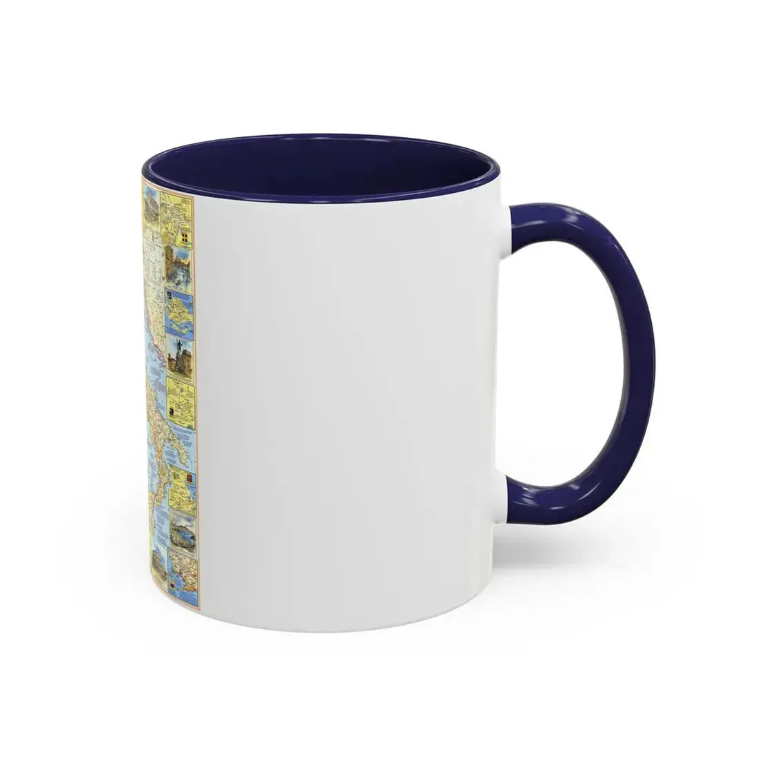 Italy - A Traveller's Map 1 (1970) (Map) Accent Coffee Mug - Go Mug Yourself