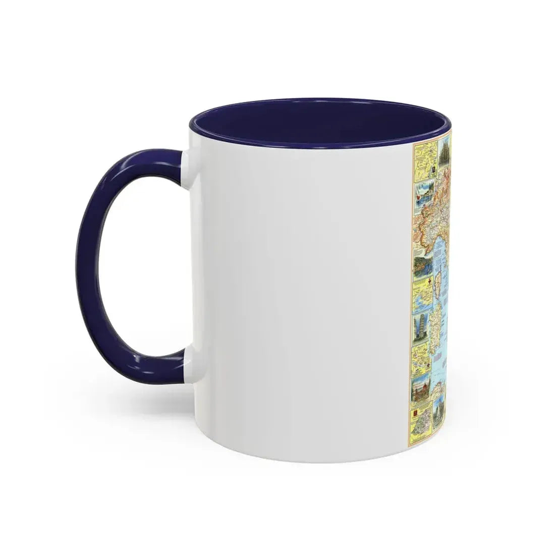 Italy - A Traveller's Map 1 (1970) (Map) Accent Coffee Mug - Go Mug Yourself
