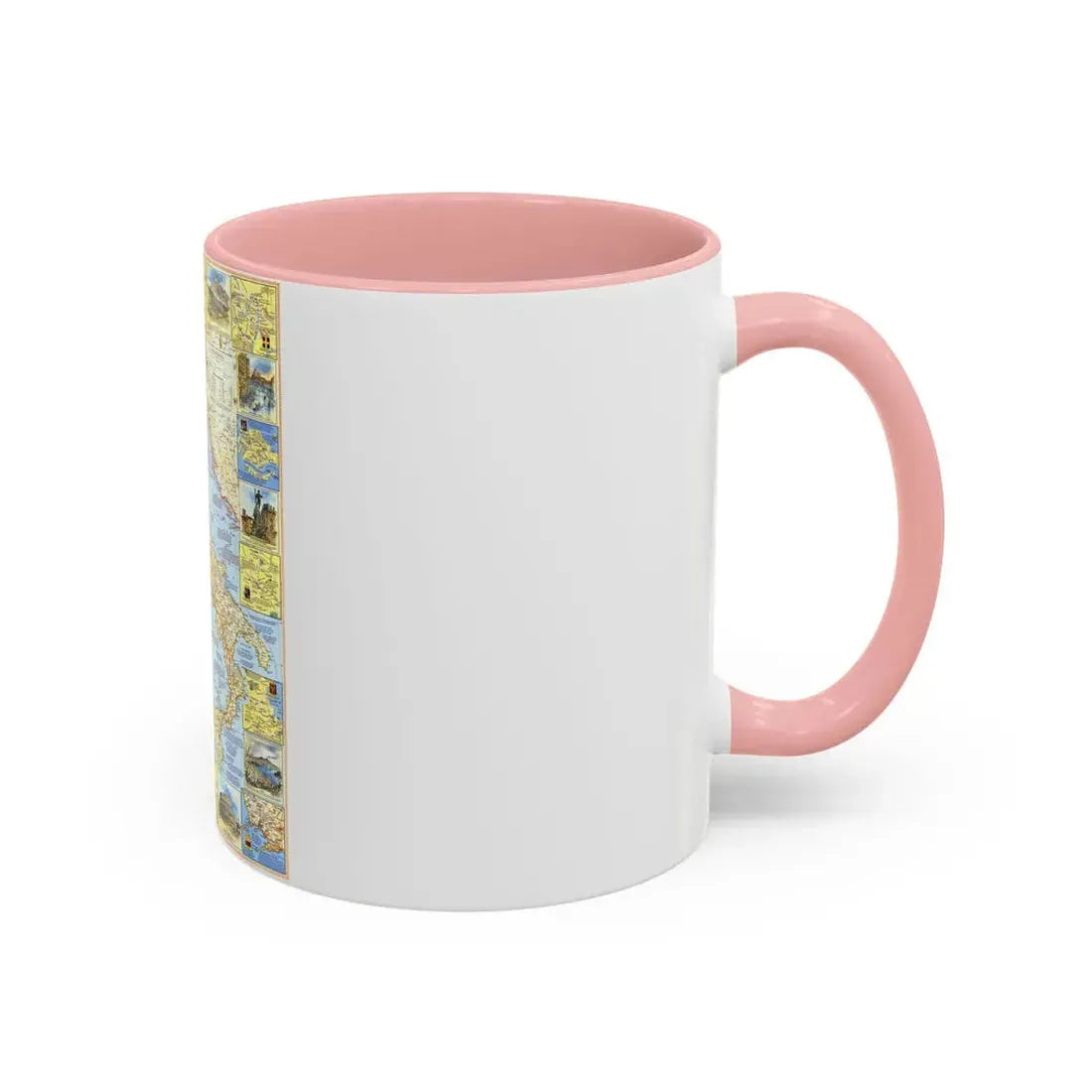 Italy - A Traveller's Map 1 (1970) (Map) Accent Coffee Mug - Go Mug Yourself