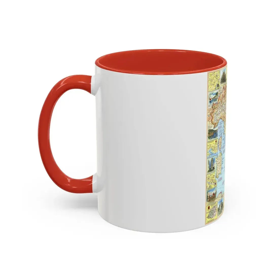 Italy - A Traveller's Map 1 (1970) (Map) Accent Coffee Mug - Go Mug Yourself