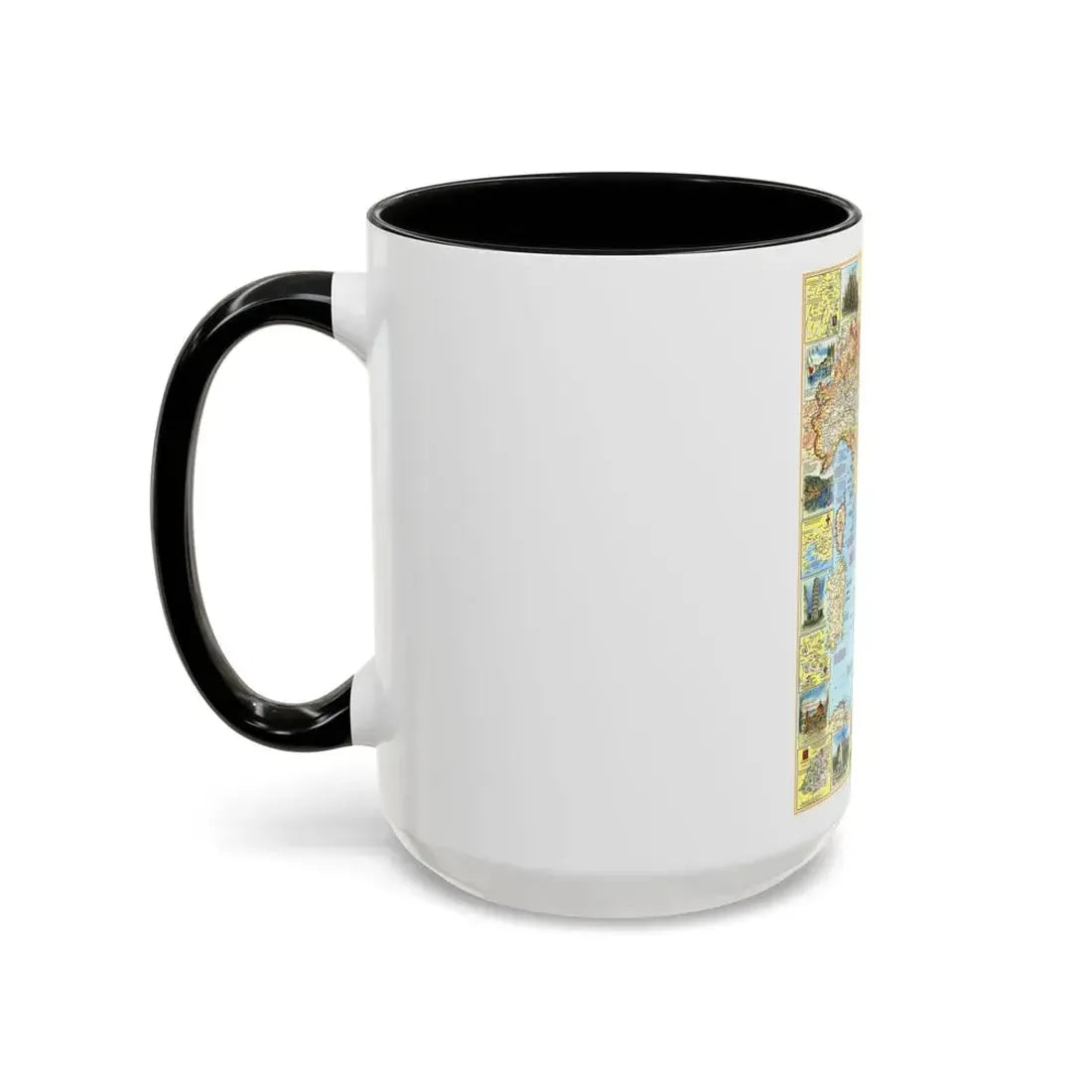 Italy - A Traveller's Map 1 (1970) (Map) Accent Coffee Mug - Go Mug Yourself