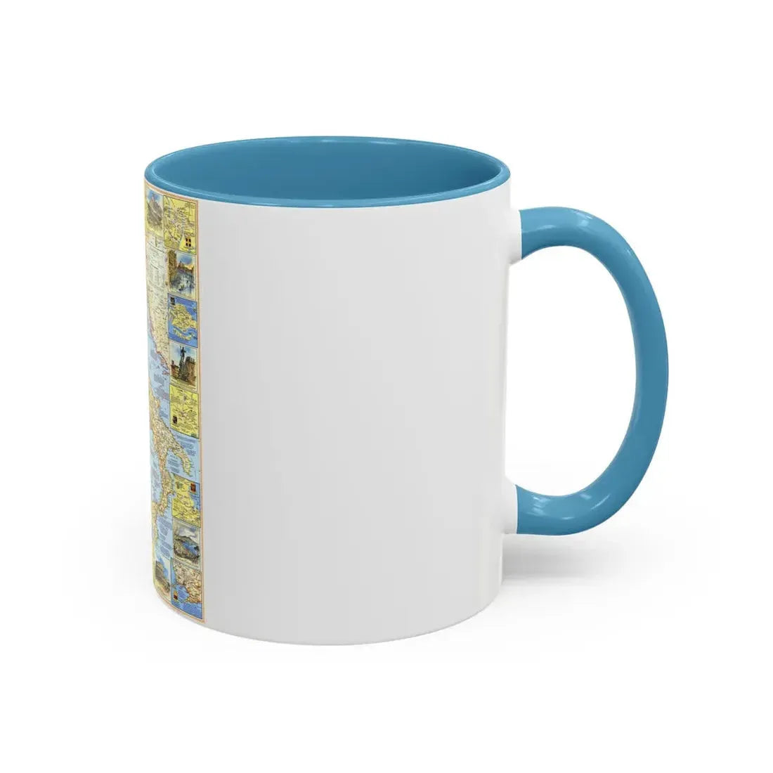Italy - A Traveller's Map 1 (1970) (Map) Accent Coffee Mug - Go Mug Yourself
