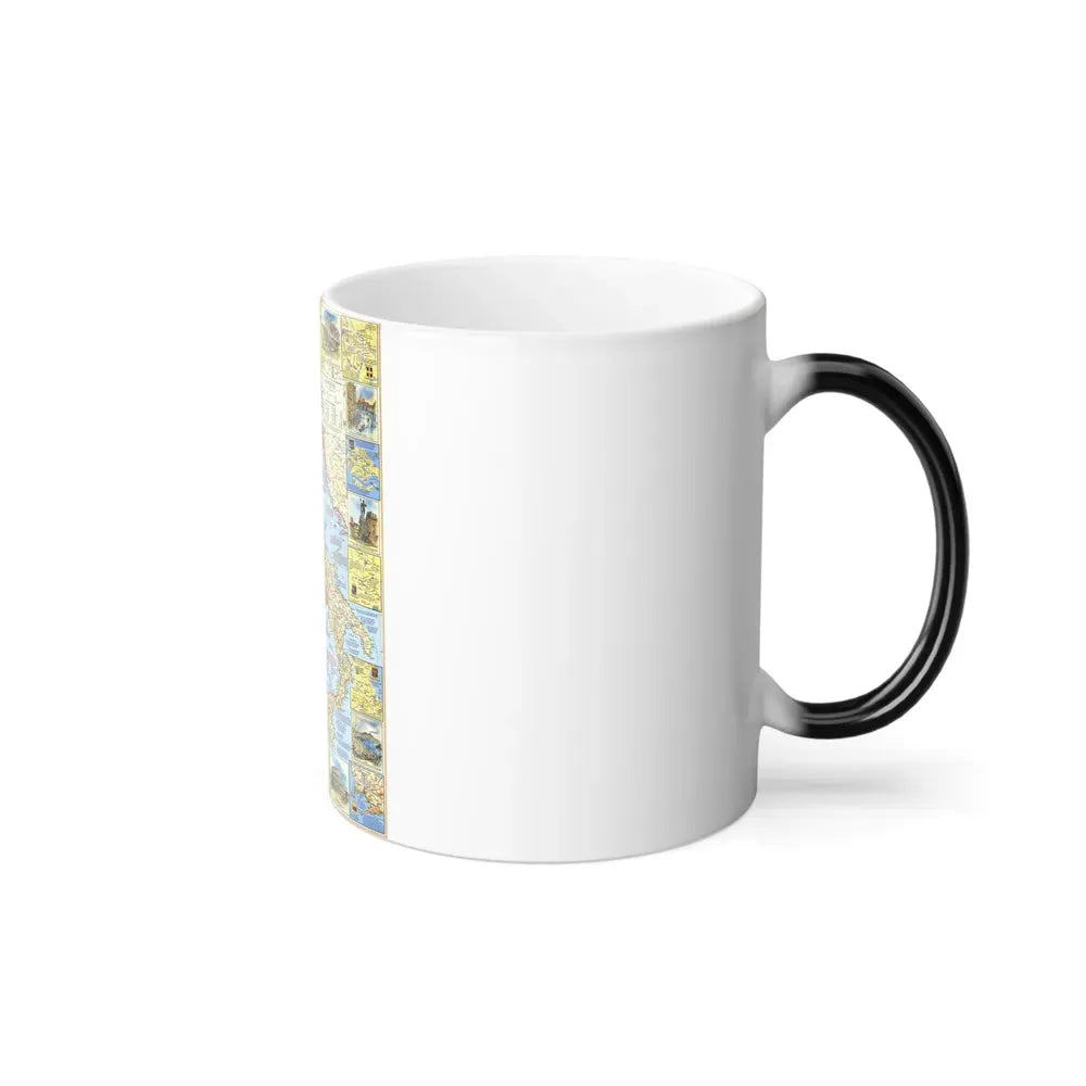 Italy - A Traveller's Map 1 (1970) (Map) Color Changing Mug 11oz - Go Mug Yourself