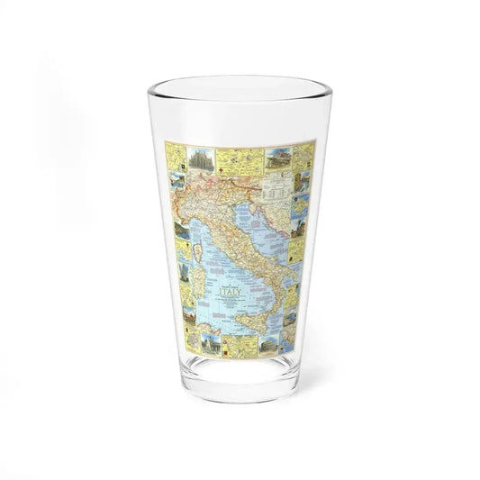 Italy - A Traveller's Map 1 (1970) (Map) Pint Glass 16oz 16oz - Go Mug Yourself