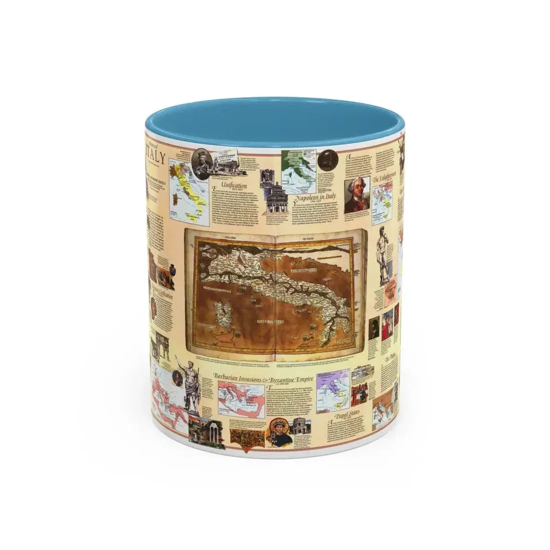 Italy - Historical (1995) (Map) Accent Coffee Mug 11oz Light Blue - Go Mug Yourself