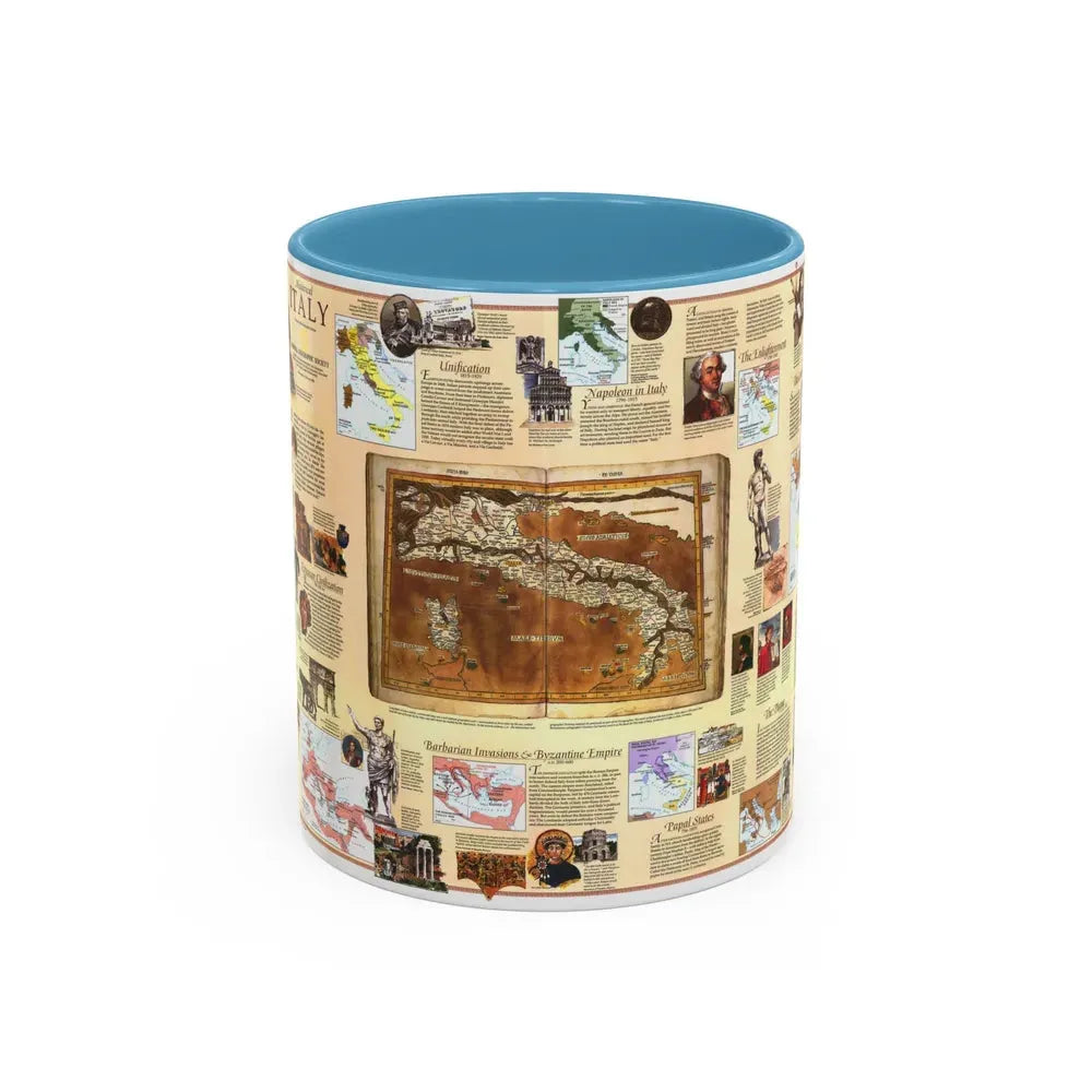 Italy - Historical (1995) (Map) Accent Coffee Mug 11oz Light Blue - Go Mug Yourself
