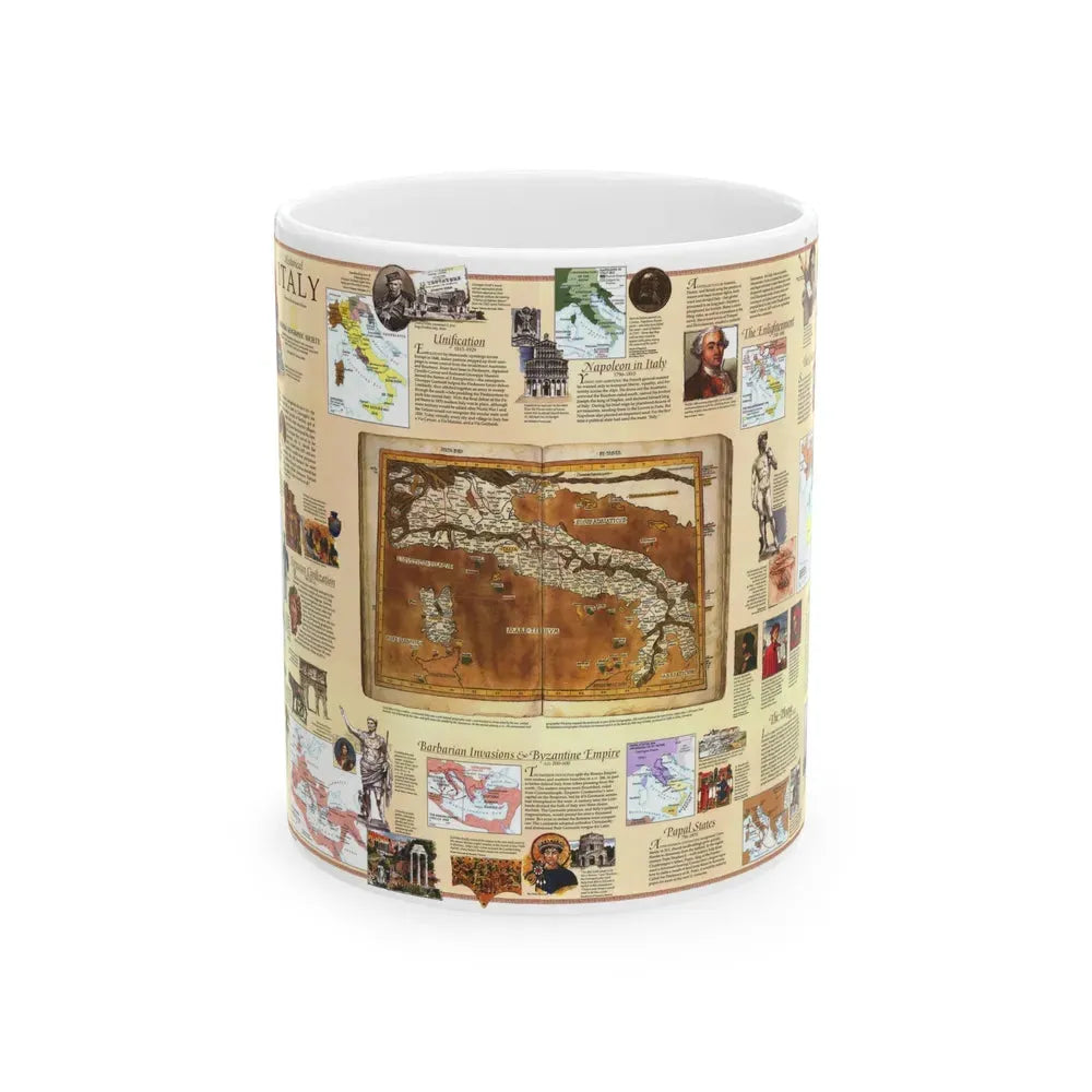 Italy - Historical (1995) (Map) White Coffee Mug 11oz - Go Mug Yourself