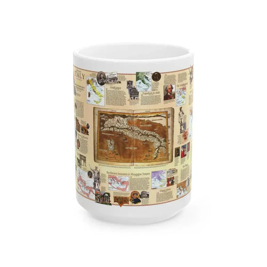 Italy - Historical (1995) (Map) White Coffee Mug 15oz - Go Mug Yourself