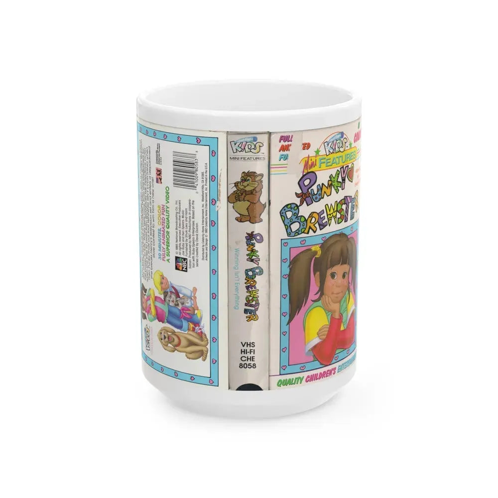 Its Punky Brewster Cartoon Winning Isnt Everything (VHS COVER) - White Coffee Mug 15oz - Go Mug Yourself