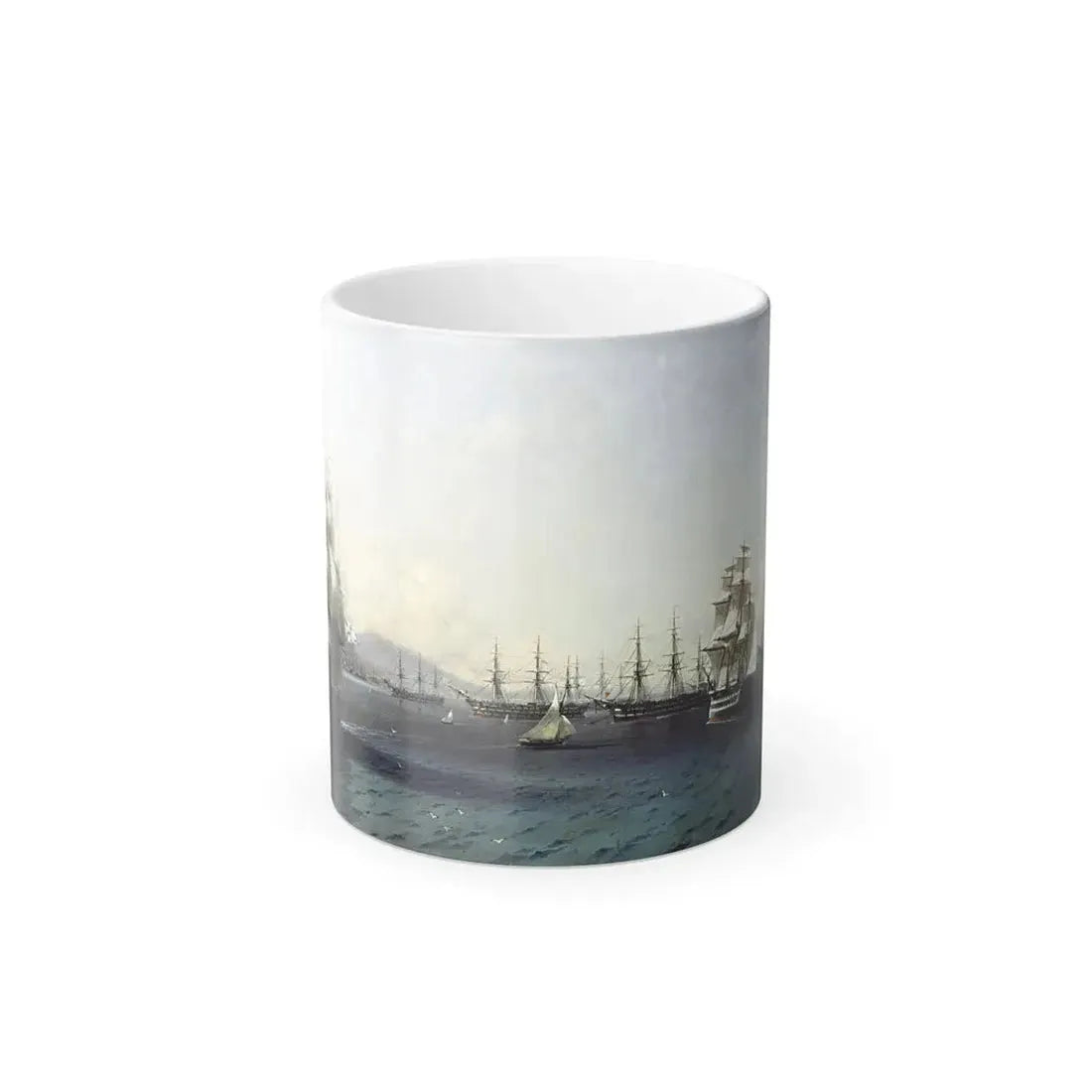 Ivan Constantinovich Aivazovsky (1817-1900) Black Sea Fleet in the Bay of Theodosia, just before the Cri-0 - Color Changing Mug 11oz 11oz - Go Mug Yourself