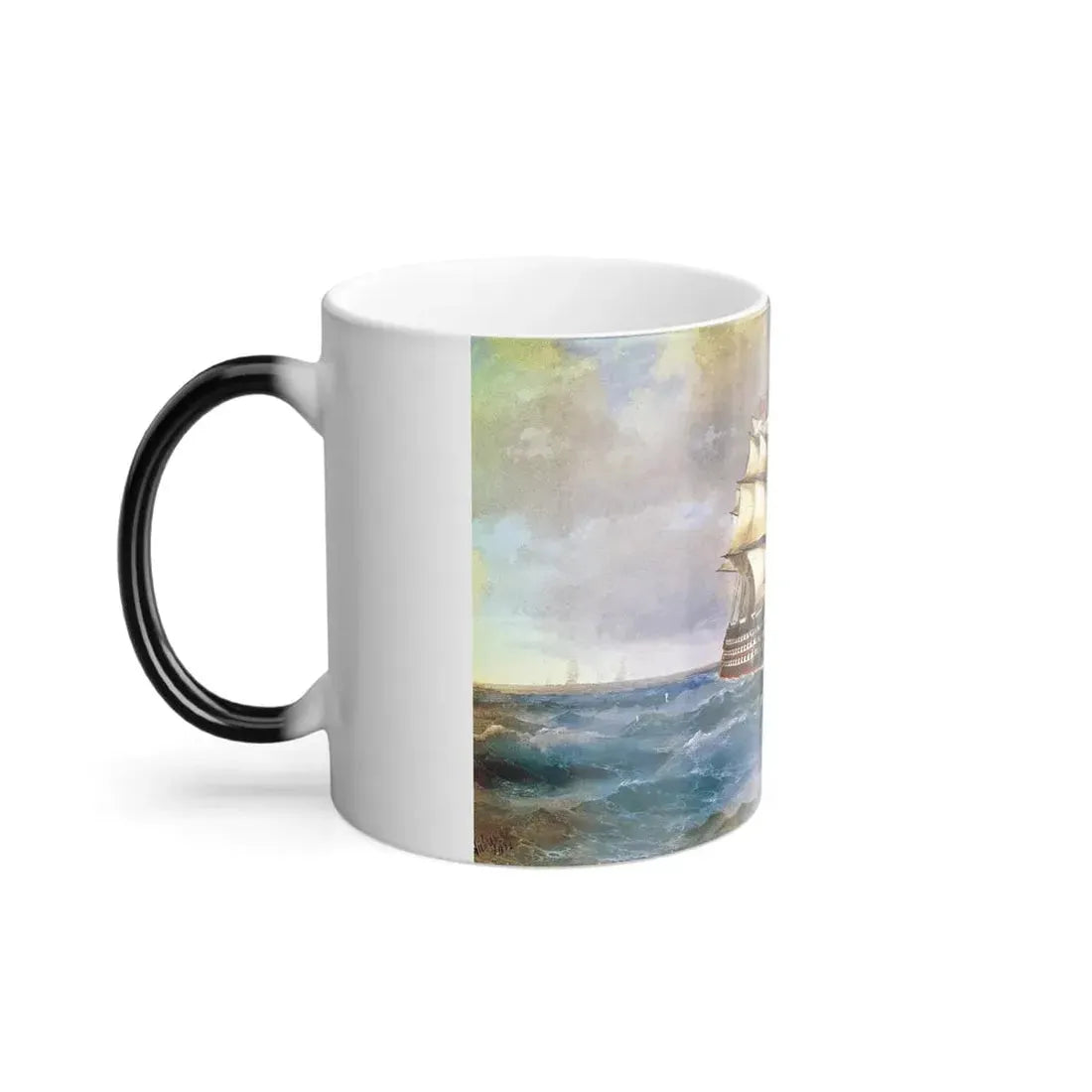 Ivan Constantinovich Aivazovsky (1817-1900) Brig Mercury Attacked by Two Turkish Ships - Color Changing Mug 11oz - Go Mug Yourself