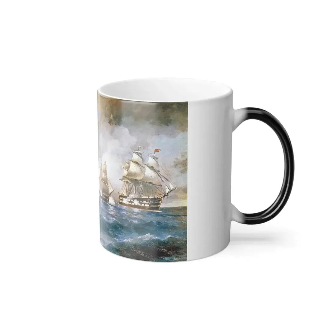 Ivan Constantinovich Aivazovsky (1817-1900) Brig Mercury Attacked by Two Turkish Ships - Color Changing Mug 11oz - Go Mug Yourself