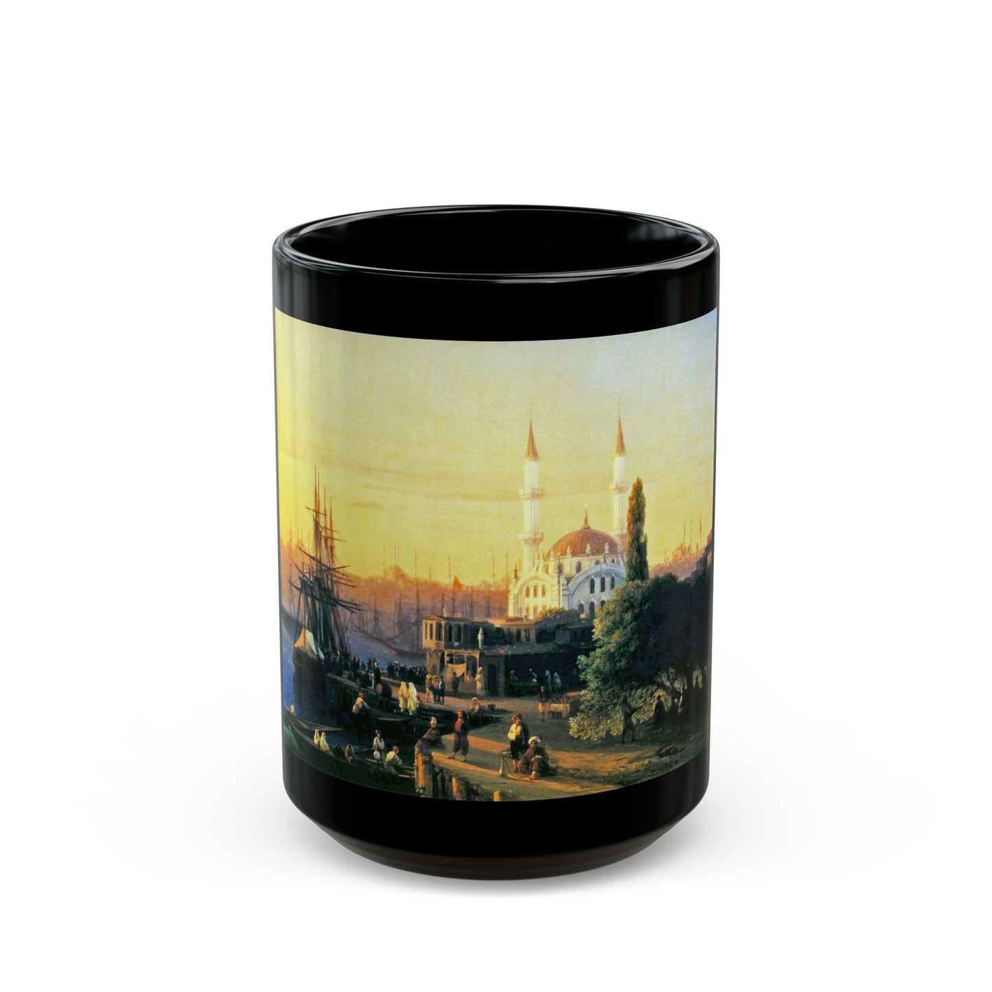 Ivan Constantinovich Aivazovsky (1817-1900) Constantinople (detail) - Black Coffee Mug-15oz-Go Mug Yourself