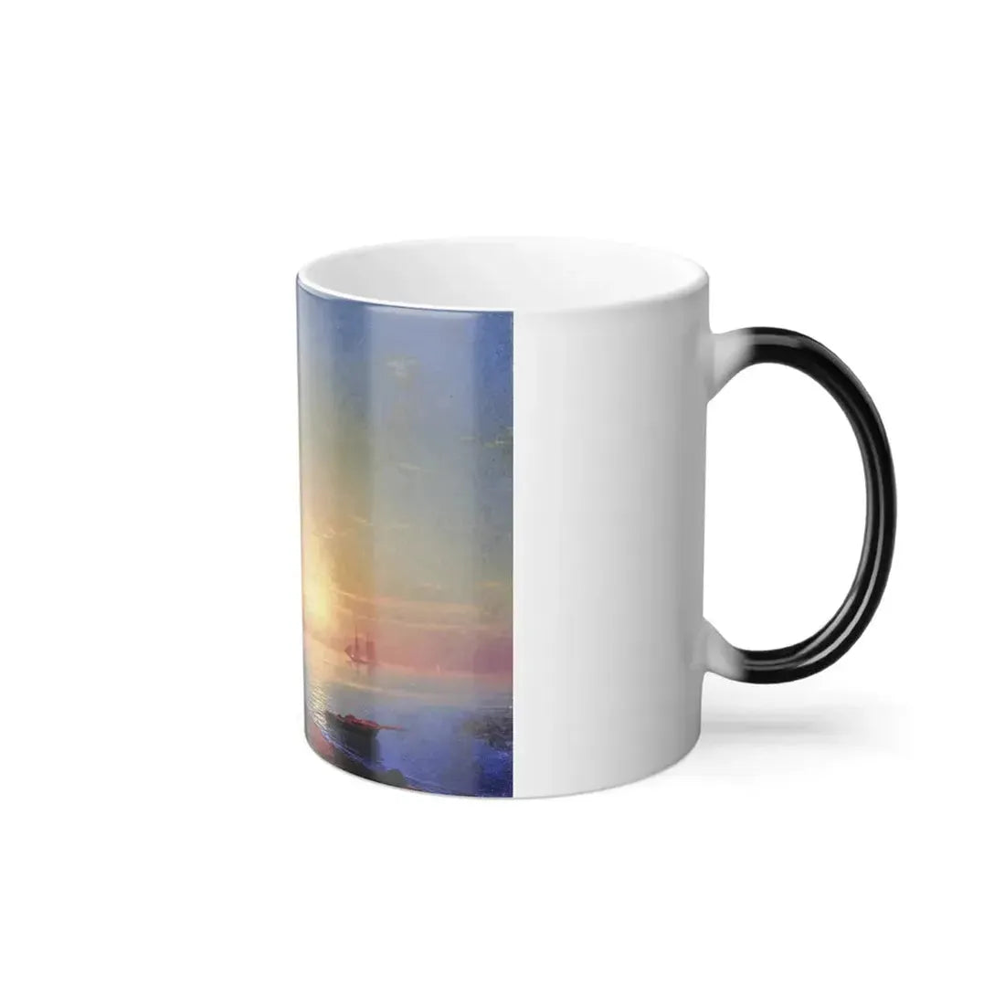Ivan Constantinovich Aivazovsky (1817-1900) Figures in a Coastal Landscape at Sunset - Color Changing Mug 11oz - Go Mug Yourself